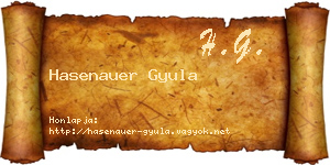 Hasenauer Gyula névjegykártya